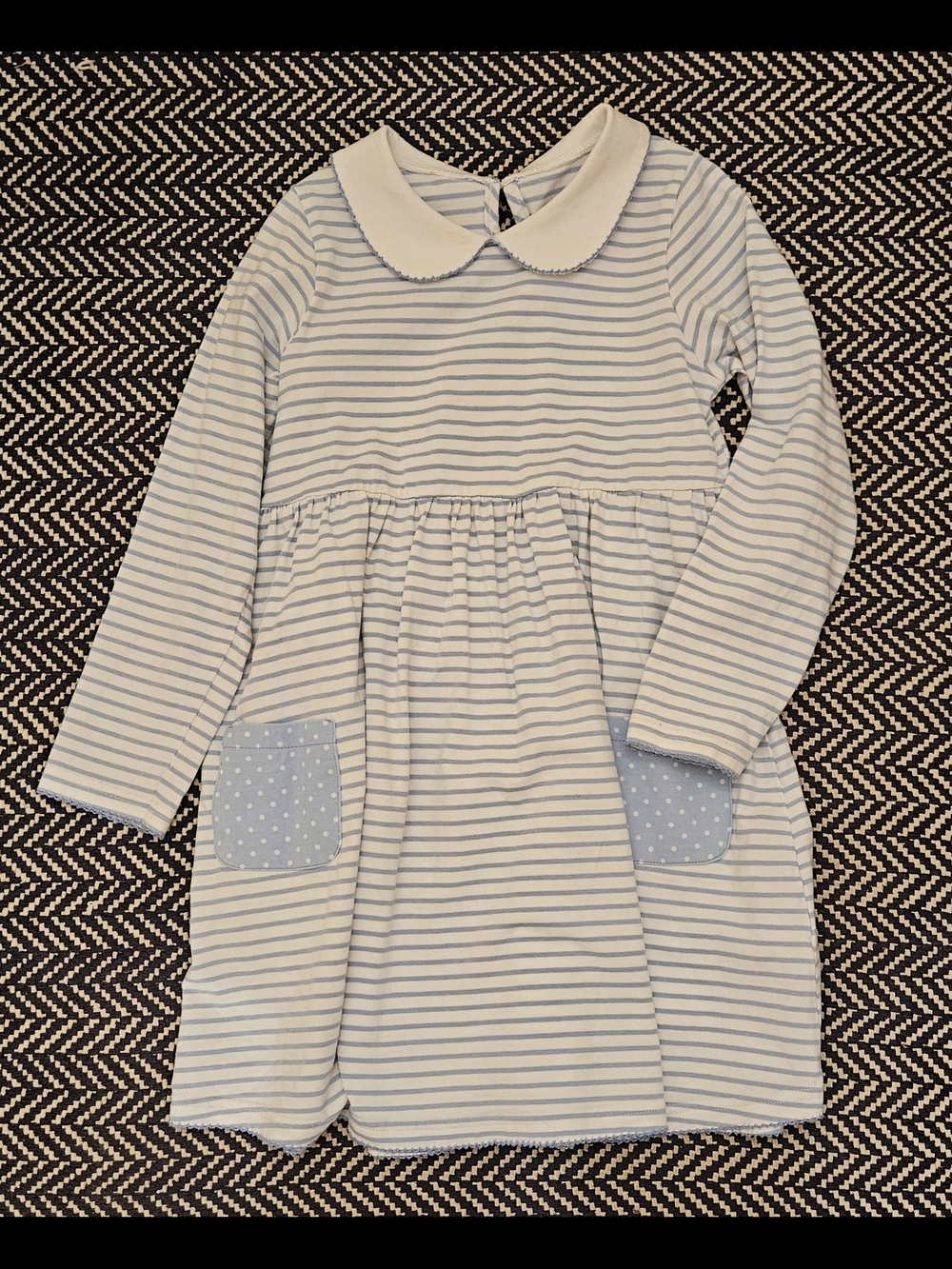 Blue & White Knit Dress